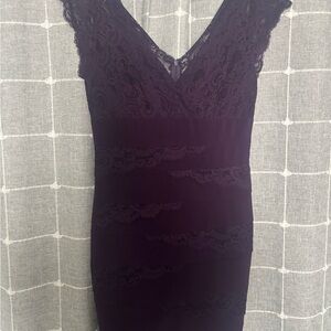Elegant Purple Lace Dress